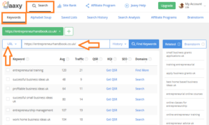 Jaaxy Keyword Research Tool - Competitor Analysis