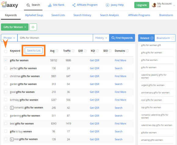 Jaaxy Keyword Research Tool - What Is A Keyword List?